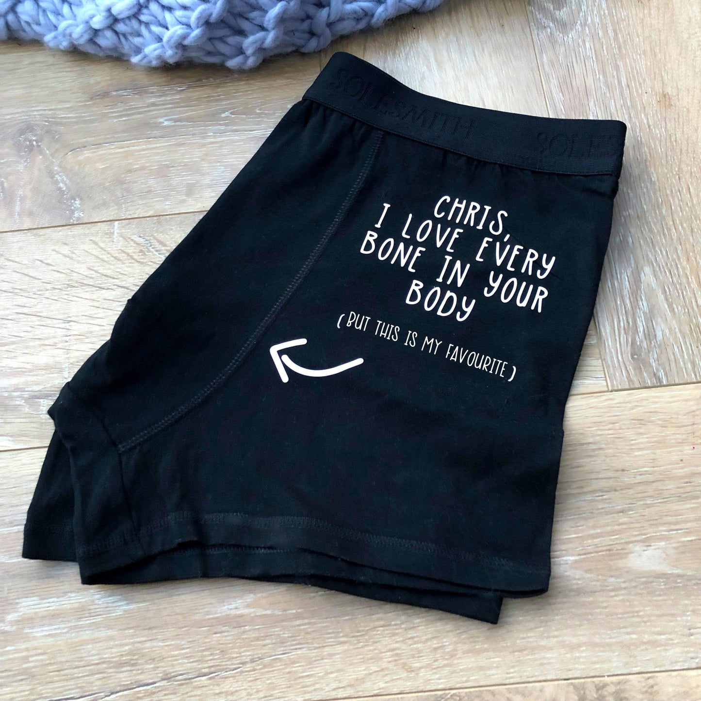 I Love Every Bone in Your Body Personalized Mens Boxers